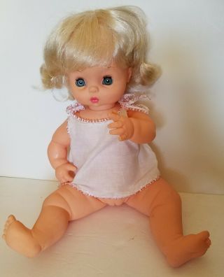 Vintage Ratti Vinyl Sexed Girl Doll Made In Italy Sleep Blue Eyes