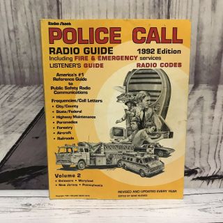 Vintage 1992 Radio Shack Police Call Radio Directory Volume 2 De Md Nj Pa Guide