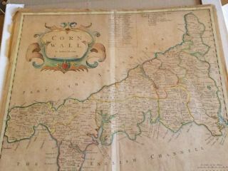 1722 Antique Map - Cornwall By Robert Morden