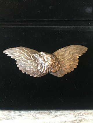Exquisite Large Antique Eagle Head And Wings Sash Brooch Cape Coat Pin