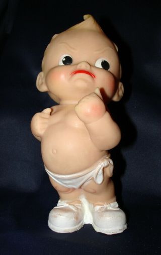 Vintage Alan Jay Rubber Angry Baby Boy In Diaper Squeak Toy Doll