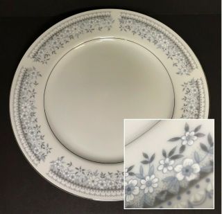 Vintage Fine China Japan Interlude 6506 Dinner Plate White Blue Floral 10 7/8 "
