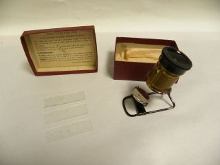 Vintage Antique Small Mini Small Field Microscope Made In Germany (a7)