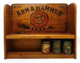 Arm & Hammer Baking Soda Vint Advertising Repurposed Box To Sm Hanging Cabinet