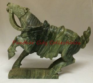 Antique Heavy Large Stone Carved Chinese War Horse Sculpture