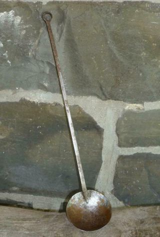 Fine 18th,  Early 19th C American Antique Wrought Iron Tasting Spoon Colonial Era