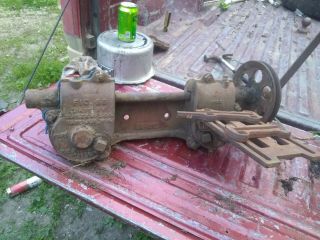 Antique duplex Cast Iron Water Pump Jack Hit & Miss Engine great 7