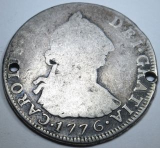 1776 Jr Spanish Silver 4 Reales Piece Of 8 Real Old Antique Us Colonial Era Coin