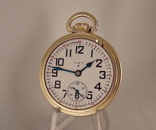 79 YEARS OLD ELGIN 17j 10k GOLD FILLED OPEN FACE SIZE 16s RAILROAD POCKET WATCH 2