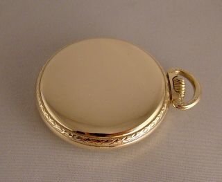 79 YEARS OLD ELGIN 17j 10k GOLD FILLED OPEN FACE SIZE 16s RAILROAD POCKET WATCH 9