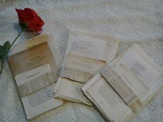 Vintage Paper Love Poems Poetry Old Book Pages For Art Craft Journals Cards