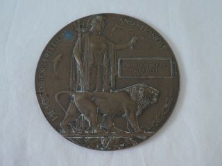 Antique Ww1 Bronze Death Plaque William John Maxwell