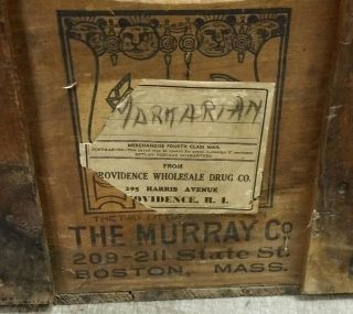 Antique Soda Fountain Sodawater Syrup Advertising Box,  The Murray Co Boston Mass 5