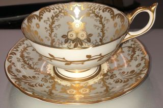 Vintage Aynsley " Royalty " Gold Floral Cup And Saucer
