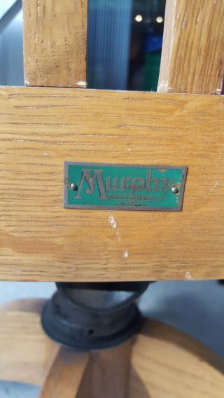 Antique Oak Office Desk Chair Wooden Swiveling Murphy 3