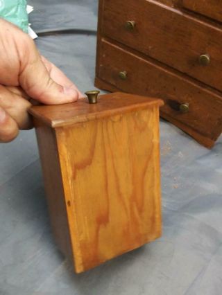 Old Vintage Antique Pine Chest of Drawers Miniature Handmade Folk Art Dresser 5