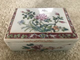 Antique Chinese Porcelain Box With Lid