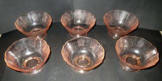 Antique Ice Cream Parlor Cup Set Pink Depression Glass