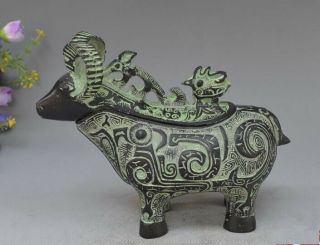 Collectibles Fine Bronze Statue Of Chinese Fortune Sheep Rt