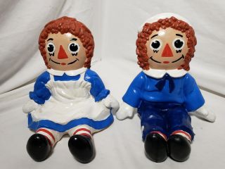 Vintage Raggedy Ann & Andy Book Ends By Bobbs Merrill Co.  - Rare
