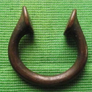 Old 18th Century Bronze Manilla Penanular African Slave Trade Bracelet Money K