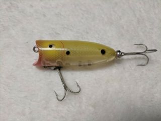 Vintage Heddon Baby Lucky 13 Lure Light Yellow Scale Tough Color