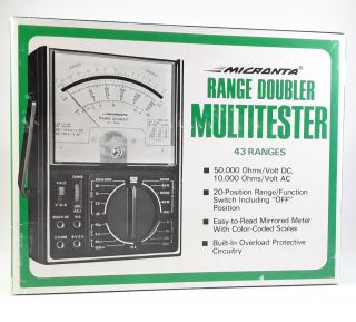 Micronta Range Doubler Multitester W/leads Vintage Batteries,