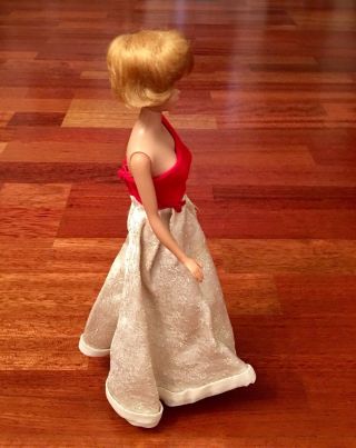 Vintage 1962 Mattel Midge Barbie doll Japan Blonde Short Hair Red/White Dress 2