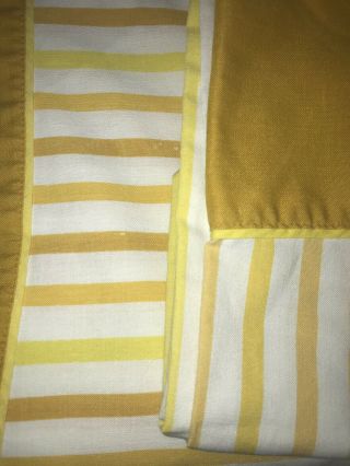 Vintage Cannon Monticello Yellow Gold Stripe Twin Flat Sheet Pillow Case 1970s 2