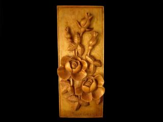 Antique 1980’s.  Hand Carved Wooden Floral Decoration