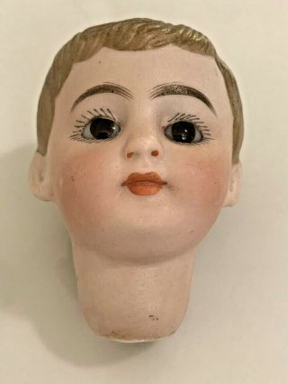 Small Antique Bisque Boy Doll Head 2 - 1/2 " - Pre 1900 -