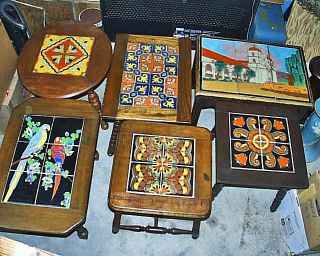 Fine Antique 1930s California Art Pottery Tile Table 18 X 18 X 18 Inches 6