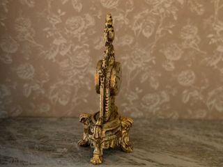 Artisan Miniature Dollhouse Vintage Brass French Mantle Clock Jeannetta Kendall 4
