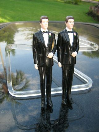 Vintage Two Male Figures Wedding Cake Topper See Photos Addition 4.  75 "