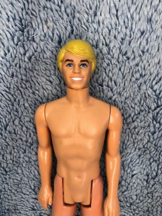 Vintage Mattel Barbie Blonde Ken Doll 12” Hong Kong Nude For Ooak