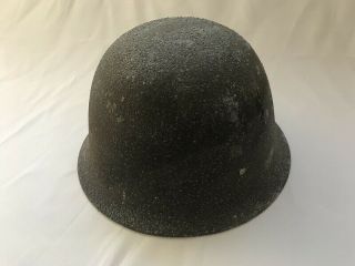 WW2 Army Metal Helmet Soldier Military Brown Black Japanese Vtg w35 2