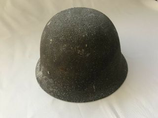 WW2 Army Metal Helmet Soldier Military Brown Black Japanese Vtg w35 3