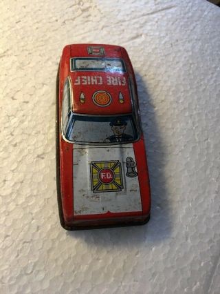 Vintage Antique Fire Department Fire Chief Toy Car Japan