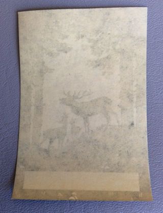 Antique/Vintage Boxed Book Plates - Lending Library - Deer Family Forest Silhouette 4
