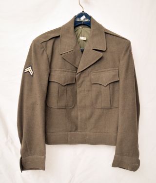 Antique 1946 Issue Ww Ii Us Army Ike Jacket 100 Wool Size 36r - Far East Patch