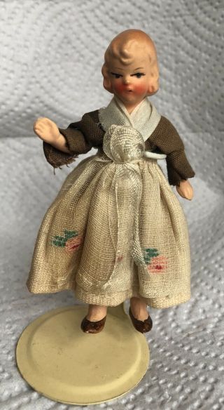 Antique Germany Miniature Hertwig Doll 3.  5”