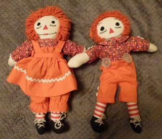 Raggedy Ann And Andy Vintage Estate Find 15 " Dolls