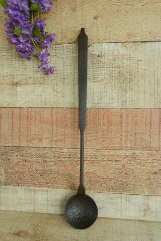Early Antique Hand Forged Wrought Iron Tasting Ladle Hearth Kettle Ladle 1700 