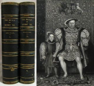 Antique 1884 The Reign Of King Henry Viii Leather 2 Vol British History Brewer