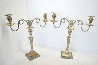 Vintage Ornate Silverplate Candelabra Tableware Candlesticks Candle