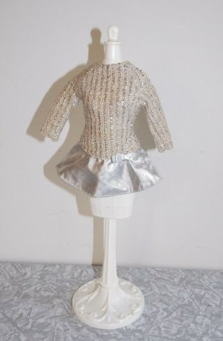 Vintage Barbie Doll Fan Club Dress Salute To Silver Aka Silver Sparkle
