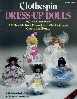 Vintage Clothespin Dress - Up Dolls Pattern Booklet Georgia Schuessler - Plaid