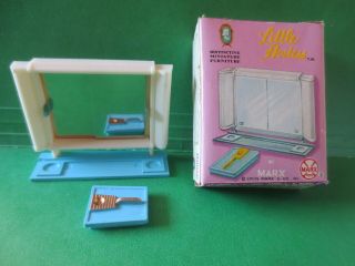 Vintage Little Hostess Marx Miniature Dollhouse Bathroom Med Cabinet & Scale
