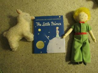 Vintage The Little Prince Book,  13” Plush Doll Boy,  Lamb Saint - Exupery