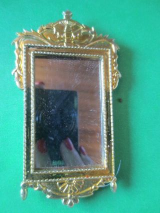 Vintage Little Hostess Louis Marx Miniature Dollhouse Gilded Wall Mirror 1:16